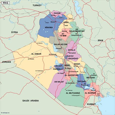 irak siyasi haritası